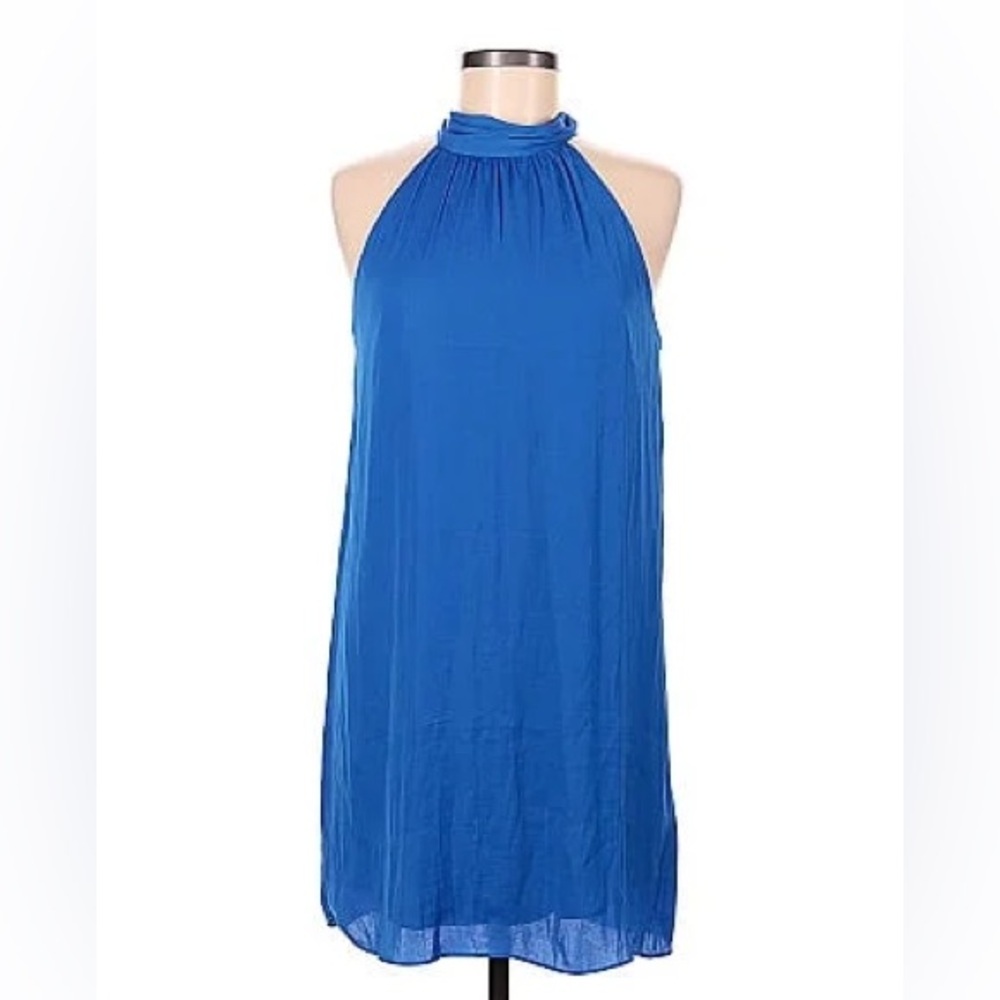 Naked Zebra Royal Blue Cocktail Dress High Nexk